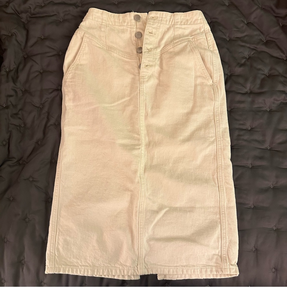 AG jeans denim maxi skirt cream 24